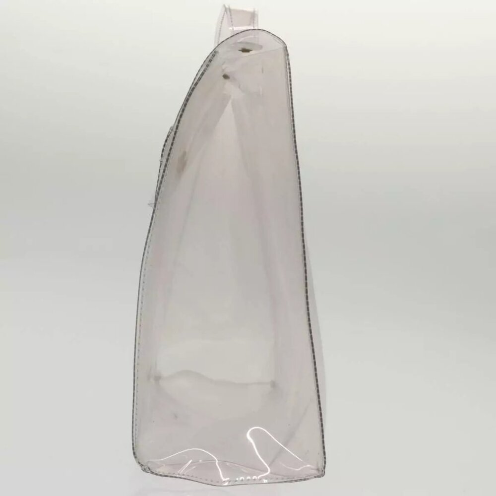 HERMES Vinyl Kelly Hand Bag Vinyl Clear Gold Auth - Picture 15 of 16